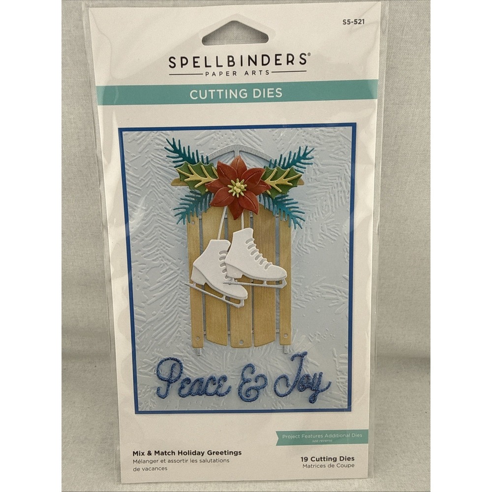 Spellbinders Etched Cutting Dies S5-521‎ Mix & Match Holiday Greetings - 19 Dies